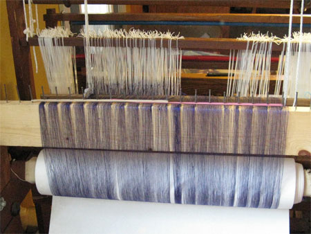 cashmere silk yarn on back beam