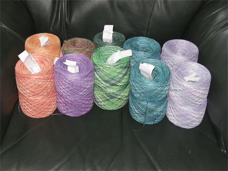 balls of hand painted yarn