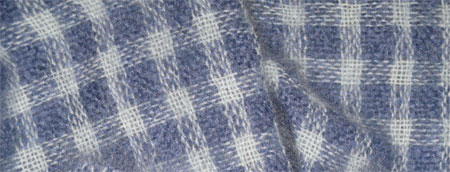 handwoven mohair scarf, blue checks