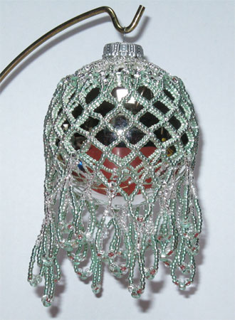 pale green fancy netting Victorian Christmas ornament