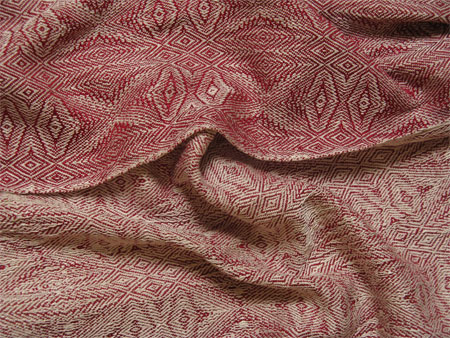 handwoven red silk snowflakes scarf