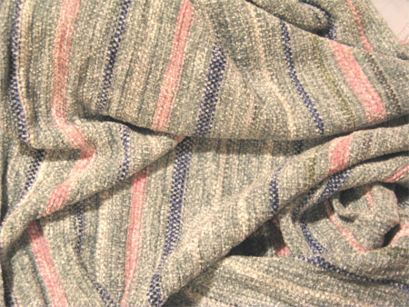 silver striped handwoven rayon chenille shawl
