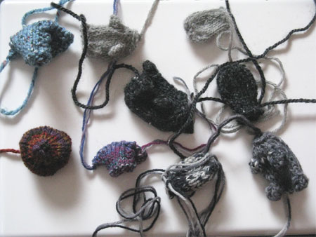 knitted mouse parts