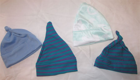 knit fabric baby hats