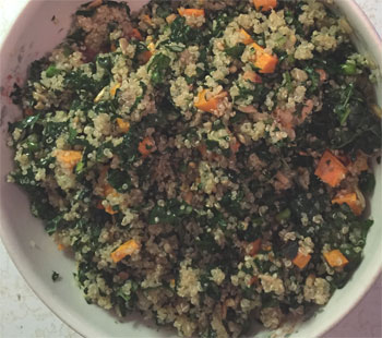 quinoa, kale sweet potato salad