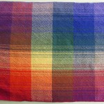 rainbow plaid placemat