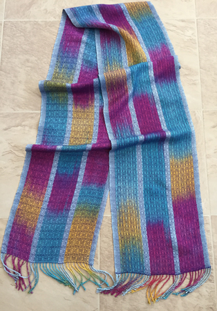 purple cashmere-silk scarf finished