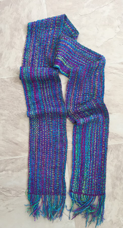 rayon boucle and chenille scarf