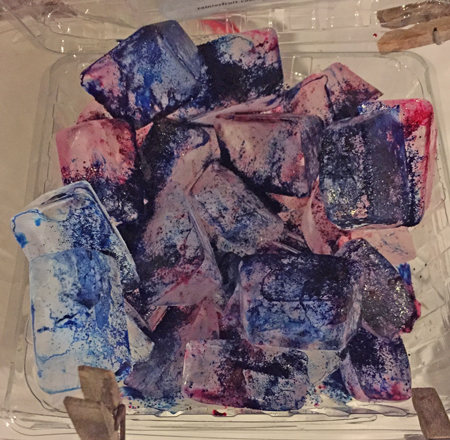 ice dyeing silk scarves