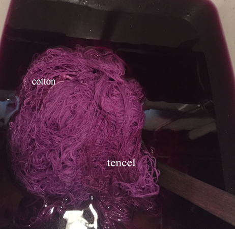 Immersion dyeing grape yarn