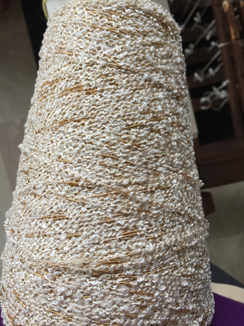 rayon boucle yarn with gold