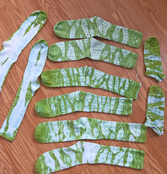 green socks, dried