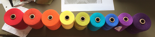 warp colors for circles towels