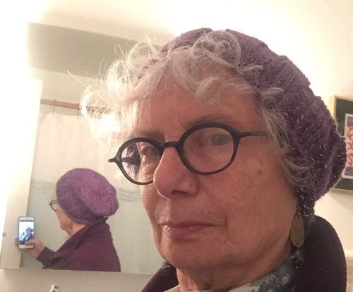 my purple knitted slouch hat