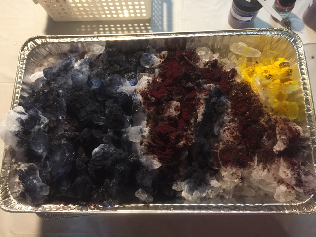 attempted geode dyeing, iced