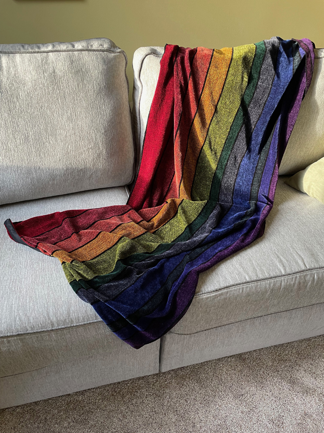 Wrapped in a Rainbow shawl