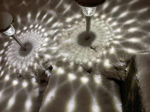 stair lights on snow
