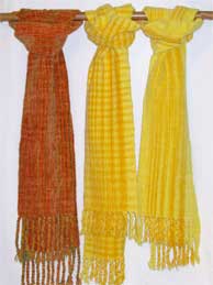 handwoven cotton chenille scarves