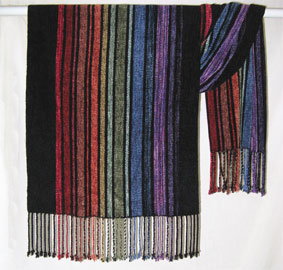 rainbow rayon chenille handwoven shawl