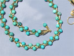Braided necklace - turquoise & 14K gold-filled