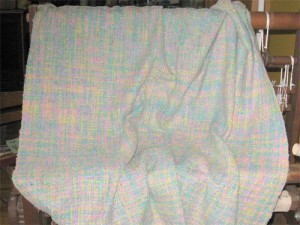 Completed handwoven baby blanket