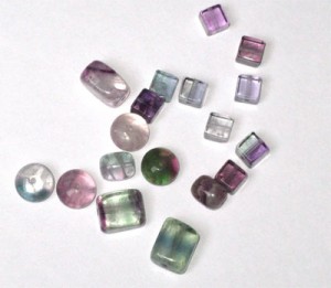 Several colors of fluorite