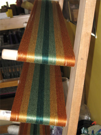 fall rayon yarn on warping board