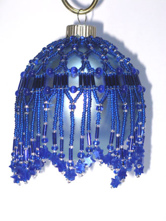 blue stars Victorian Christmas ornament