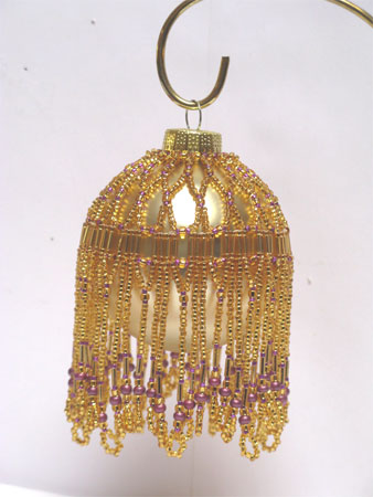 gold & purple Victorian Christmas ornament