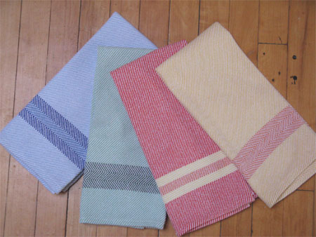 colored towels with borders