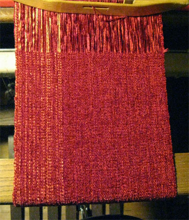 red rayon chenille scarf
