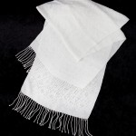 white shawl with beaded fringe
