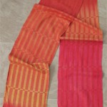 autumn silk handwoven scarf with rust