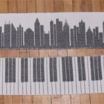 handwoven skyline and keyboard scarves