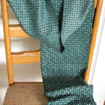 green on green spots handwoven scarf