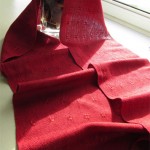 red spots rayon handwoven scarf