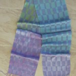 hand painted rayon, periwinkle weft