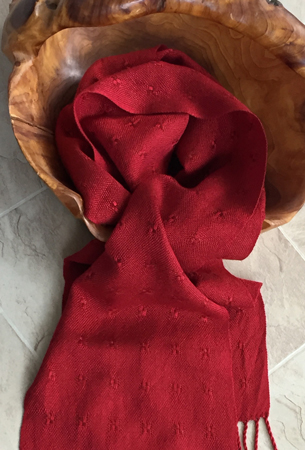 handwoven red spots scarf