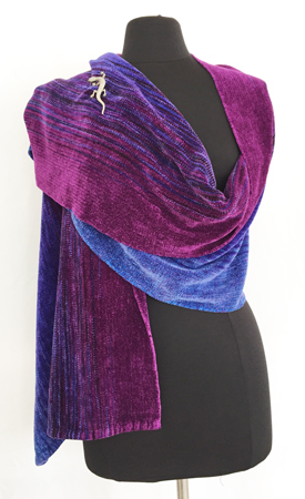 amethyst & sapphires handwoven rayon chenille shawl