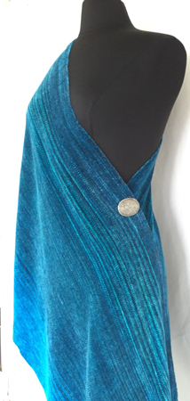 into the blue rayon chenille toga