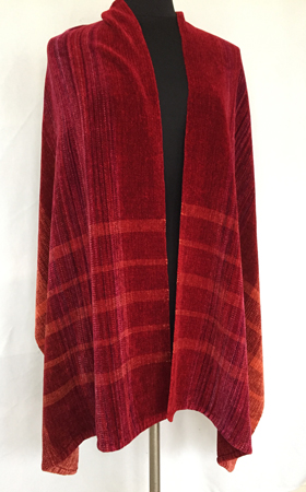 fire coals rayon chenille shawl with stripes
