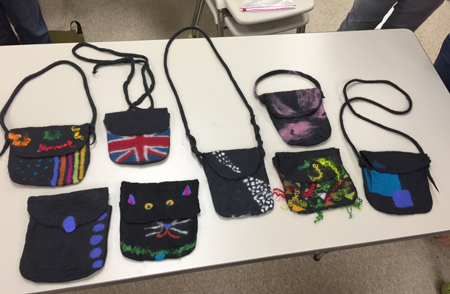 8 felted bags