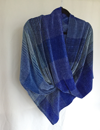 rayon chenille mobius, in blues