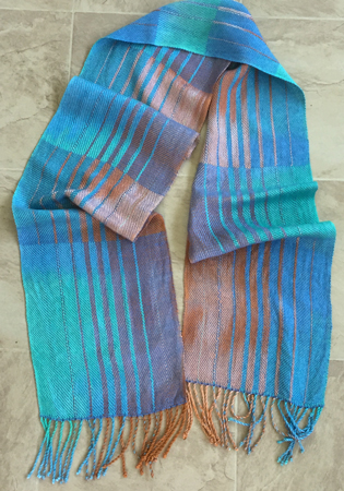 terra cotta & blue scarf