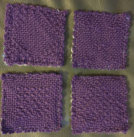 purple weavie coasters, top