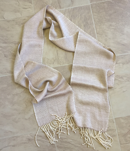 tan silk handwoven scarf