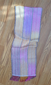 hand dyed and hand woven piece of fabric