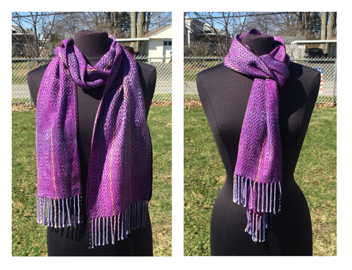 handwoven purple iris scarf