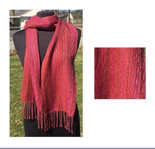 handwoven sunset feathers scarf