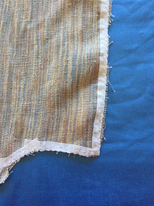 edge of fabric with fusible tape